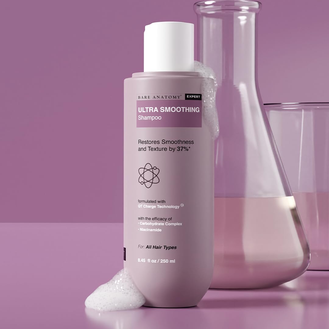 Bare Anatomy Ultra Smoothing Hair Shampoo | Restores Smoothing & Texture by 27% | Dry & Frizzy Hair | Paraben & Sulfate Free | For Women & Men | 250ml