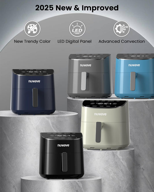 Freidora de aire Nuwave Brio Plus 8 QT – Negra