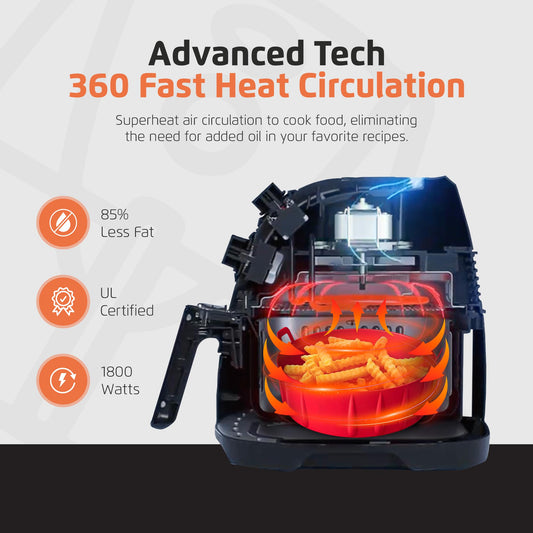 Freidora de aire Mondial 8.6 QT – Negra