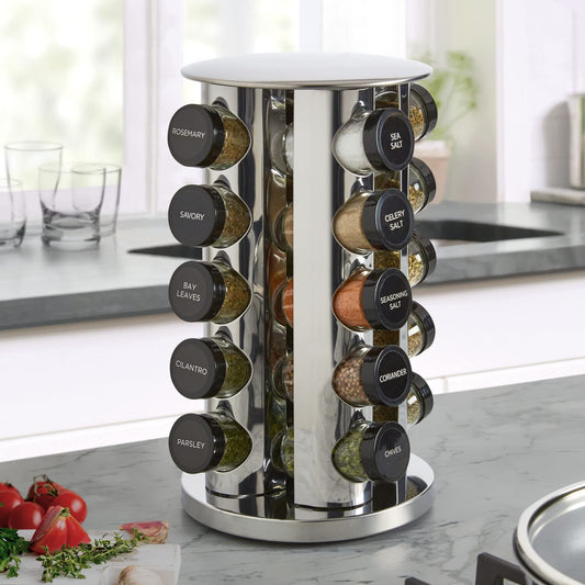 Kamenstein Spice Rack Giratorio de Acero Inoxidable con 20 Especias