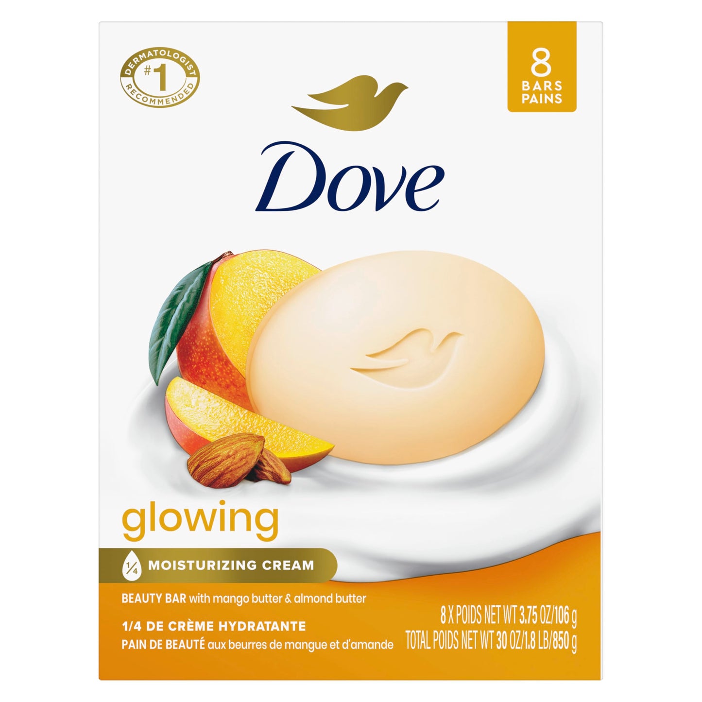 Jabón Dove Glowing Beauty Bar – Mango & Almendras
