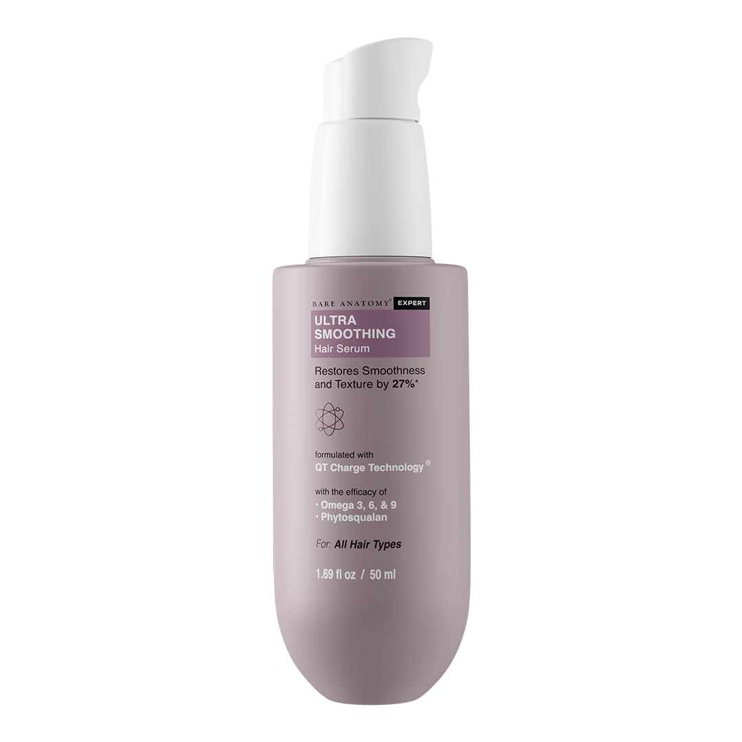 Bare Anatomy Ultra Smoothing Hair Serum Powered By Carbohydrate Complex & Niacinamide | Serum for Smooth & Shiny Hair | For Dry & Frizzy Hair | Women & Men | 100 ml
