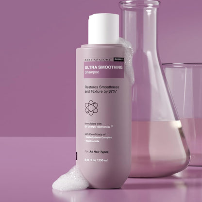 Bare Anatomy Ultra Smoothing Hair Shampoo | Restores Smoothing & Texture by 27% | Dry & Frizzy Hair | Paraben & Sulfate Free | For Women & Men | 250ml