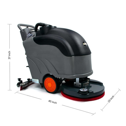 22" Self-propelled Floor Scrubber Machine with Traction Drive, 14.5-Gal Tank, 36000 Sqft/h, Heavy Duty Brush, Red, Black and White Pads, Extra Rubber Strips | RT50D