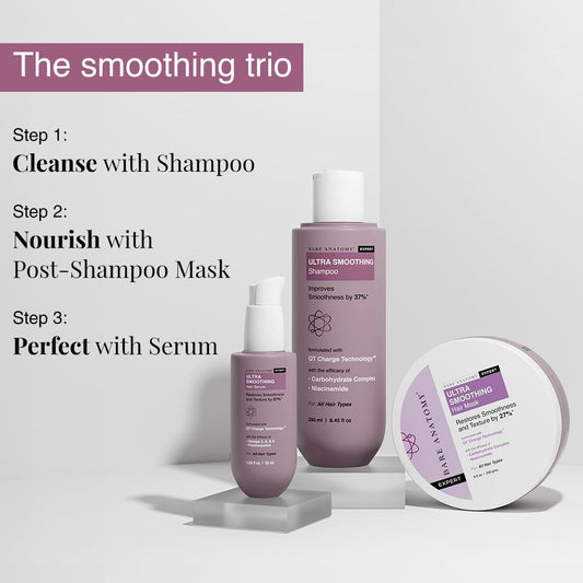 Bare Anatomy Ultra Smoothing Hair Shampoo | Restores Smoothing & Texture by 27% | Dry & Frizzy Hair | Paraben & Sulfate Free | For Women & Men | 250ml