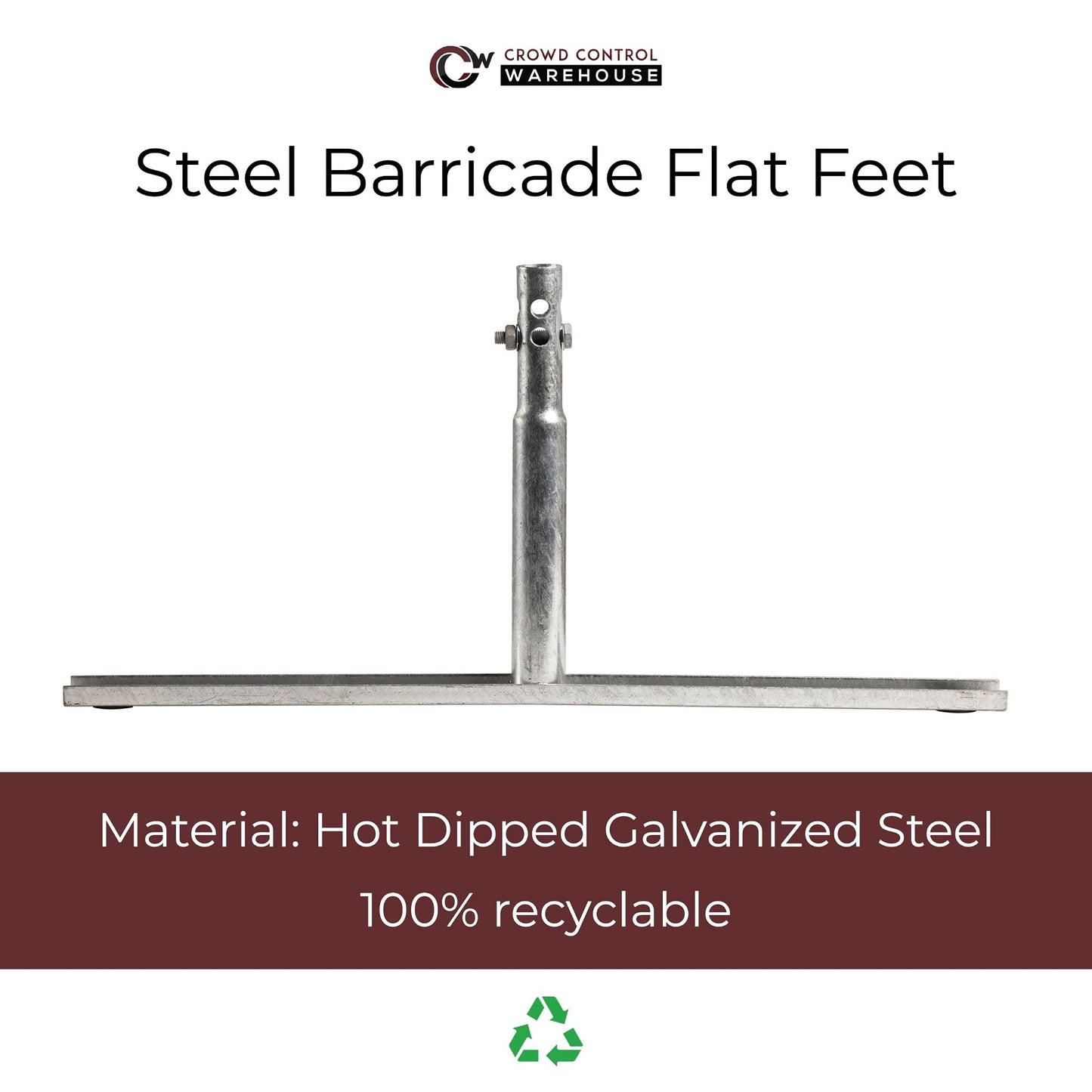 Trafford Industrial Angry Bull Barricades Metal Interlocking Steel Barricade (6.5 Ft. Economy, Light Weight & Pre-Galvanized, Flat Feet, Zinc Coated Steel, Set of 20)
