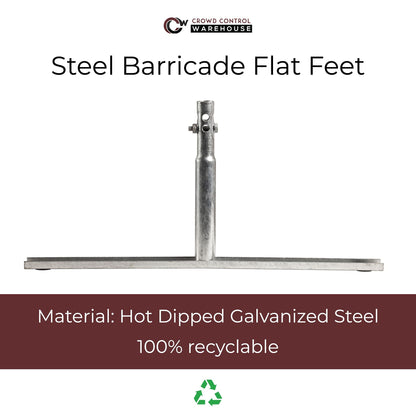 Trafford Industrial Angry Bull Barricades Metal Interlocking Steel Barricade (6.5 Ft. Economy, Light Weight & Pre-Galvanized, Flat Feet, Zinc Coated Steel, Set of 20)