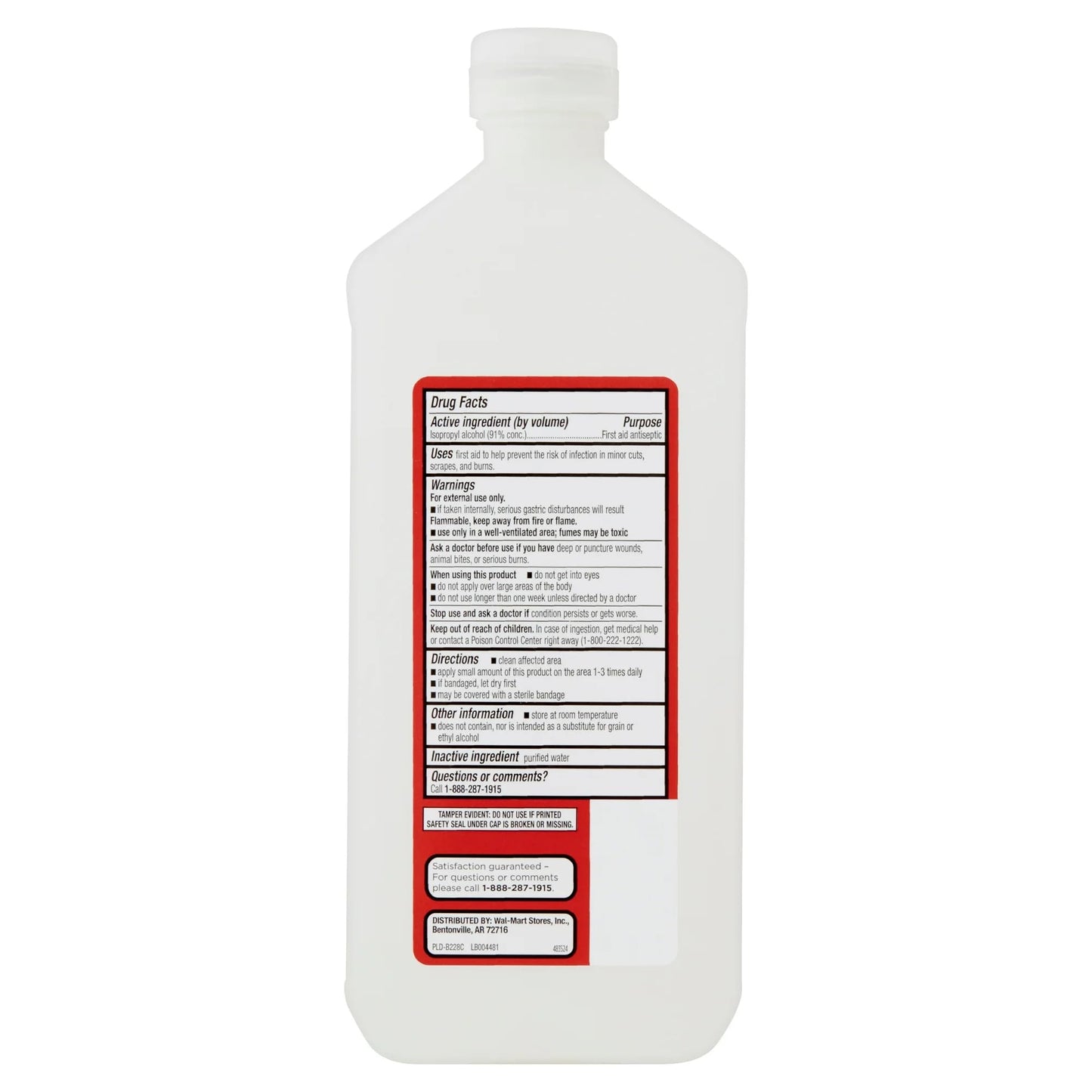 Equate Isopropyl Alcohol 91%, 32 FL Oz | Antiseptic & Cleaning Solution, 4 Pack