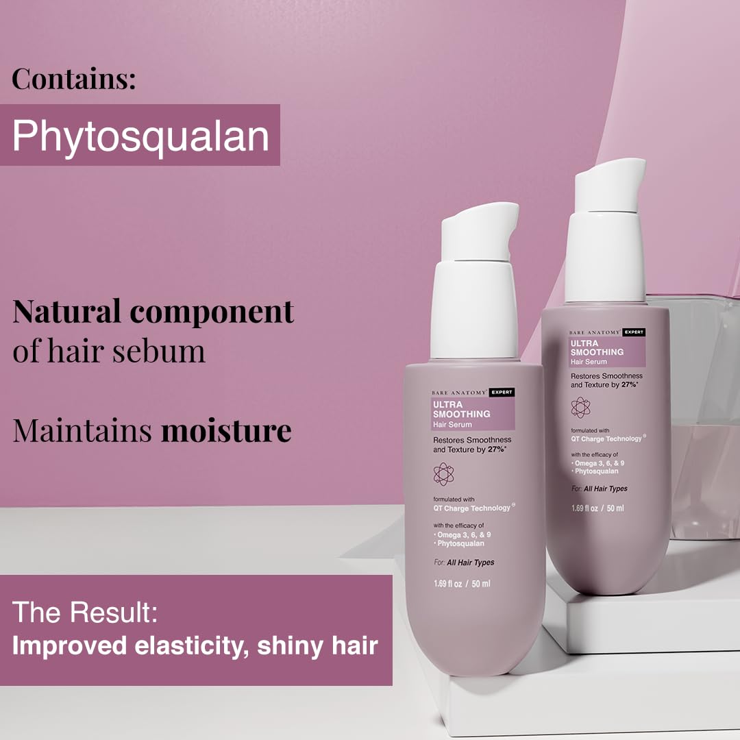 Bare Anatomy Ultra Smoothing Hair Serum Powered By Carbohydrate Complex & Niacinamide | Serum for Smooth & Shiny Hair | For Dry & Frizzy Hair | Women & Men | 100 ml