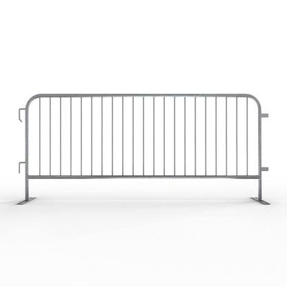 Trafford Industrial Angry Bull Barricades Metal Interlocking Steel Barricade (6.5 Ft. Economy, Light Weight & Pre-Galvanized, Flat Feet, Zinc Coated Steel, Set of 20)