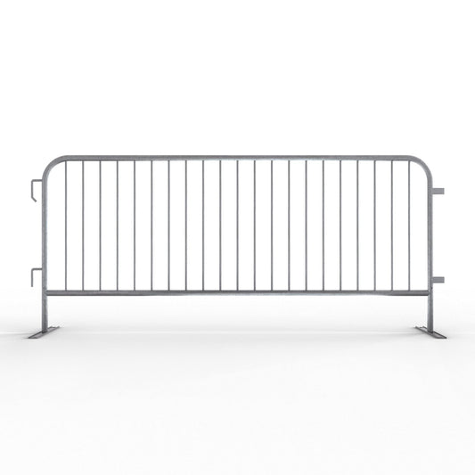 Trafford Industrial Angry Bull Barricades Metal Interlocking Steel Barricade (6.5 Ft. Economy, Light Weight & Pre-Galvanized, Flat Feet, Zinc Coated Steel, Set of 20)