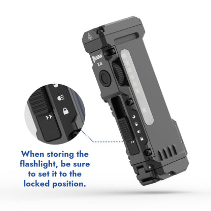 WUBEN X4 EDC Rechargeable Flashlight with RGB Light, 1500 Lumens Mini Flashlight with Tactical Switch and Magnetic, IP68 Portable Pocket Clip USB C Flash Light for Camping, Checking, Emergencies