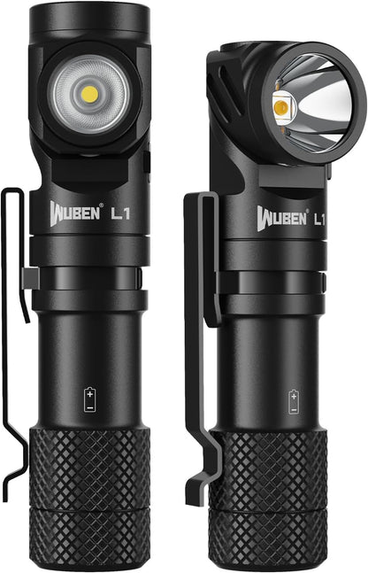 WUBEN L1 Rechargeable Flashlight High Lumens, 2000 Lumen Bright Tactical Flashlight, Dual Light Sources Pocket Flashlight, IP68 Waterproof Magnetic Camping Flashlight for Home Outdoors Emergency (P9)