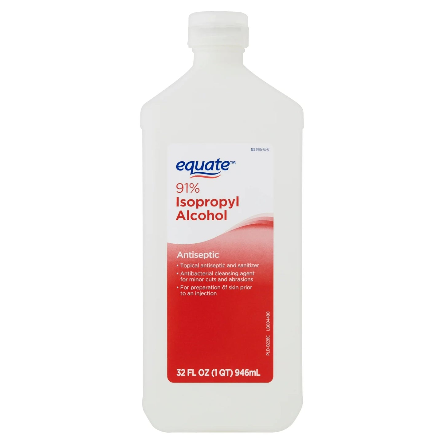 Equate Isopropyl Alcohol 91%, 32 FL Oz | Antiseptic & Cleaning Solution, 4 Pack