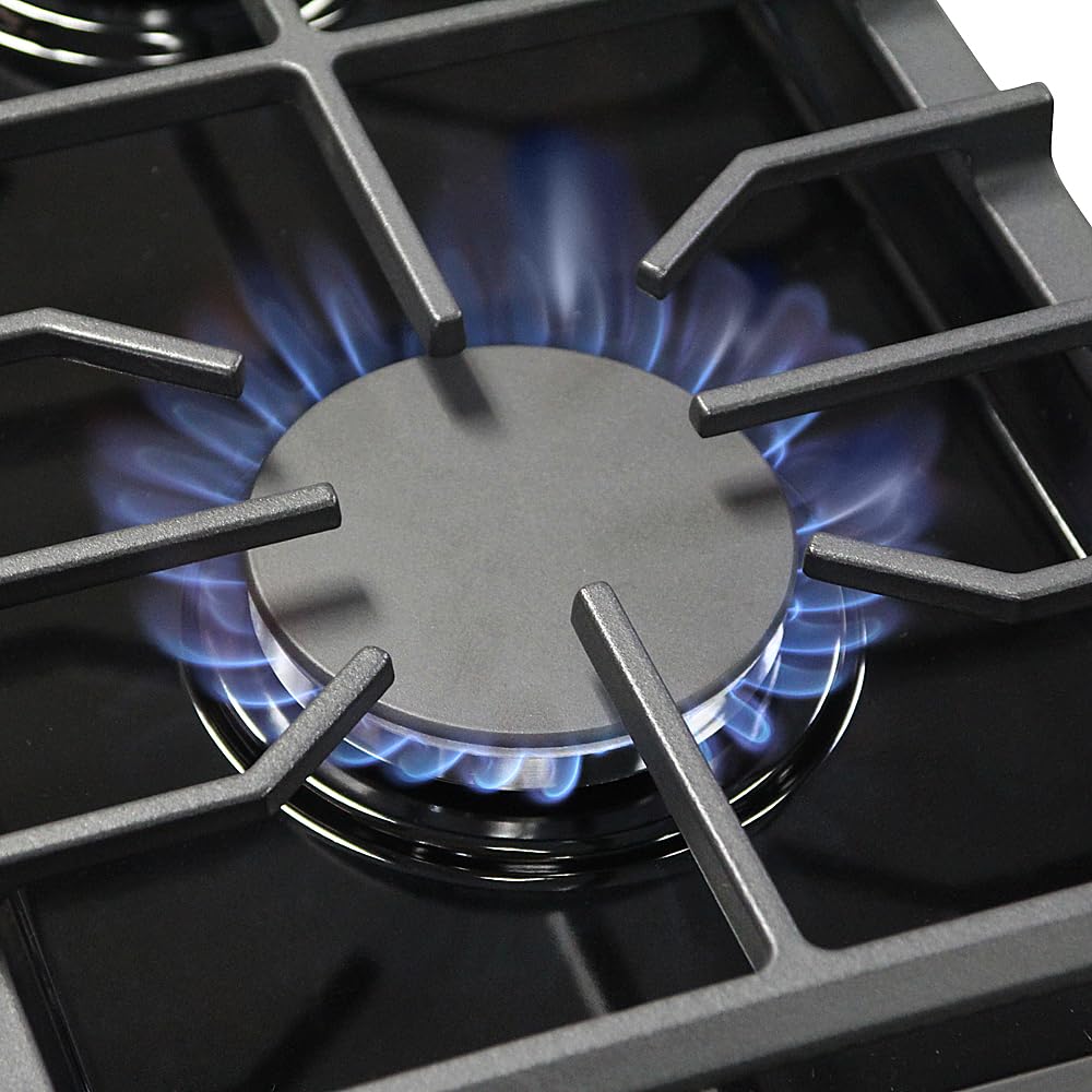 KOSTCH 48 inch Pro-Style Natural Gas Range with 6 Burners & 1 Griddle Cooktop, Double 4.6 cu. ft. and 2.2 cu. ft. Convection Oven, in Stainless Steel - with NG/LPG Convertible Kit (Red)