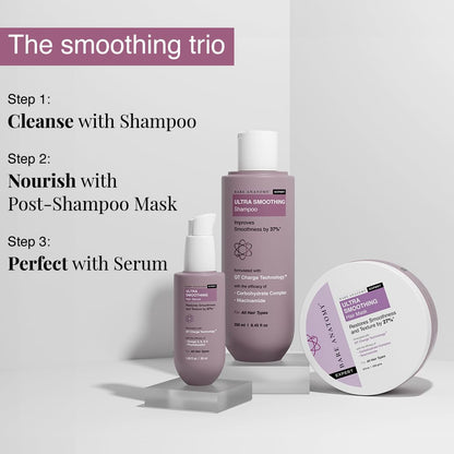 Bare Anatomy Ultra Smoothing Hair Serum Powered By Carbohydrate Complex & Niacinamide | Serum for Smooth & Shiny Hair | For Dry & Frizzy Hair | Women & Men | 100 ml