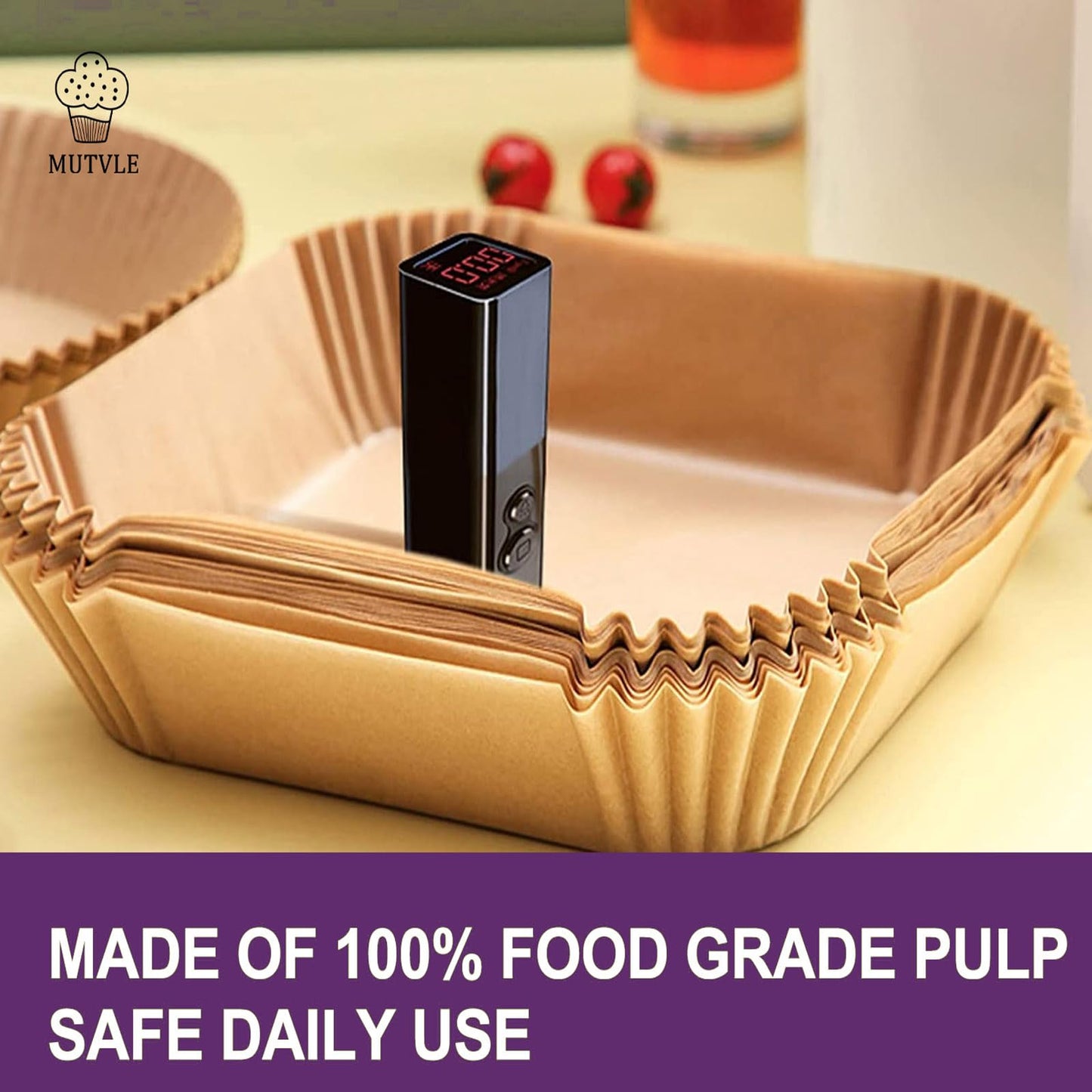 Air Fryer Liners Disposable for Ninja Crispi, 260 PCS Ninja Crispi Air Fryer Accessories for Ninja Crispy Glass Container, Ninja Crispi Accessories for 4 QT & 6 Cup Ninja Crispy Air Fryer