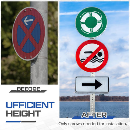 Otoolling 8 ft H x 2 in W Square Sign Post with 7/16 Dia Mounting Holes Galvanized Steel Posts Outside Rust Resistant Breakaway Industrial Metal Pipe Tubing for Parking, Street Sign Stand