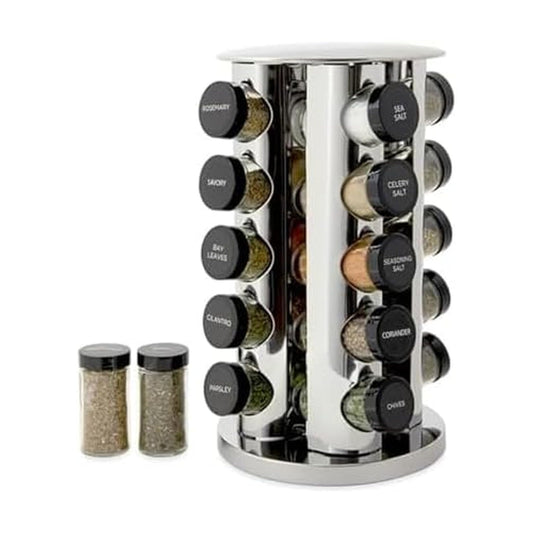 Kamenstein Spice Rack Giratorio de Acero Inoxidable con 20 Especias