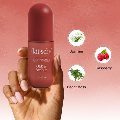 Kitsch Hair Perfume for Women - Oak & Amber | Clean, Deodorizing & Patented Odor-Eliminating Technology Hair Spray & Body Mist - Freshen Hair, Body & Pillows- Berries and Blooming Jasmine Scent - 50mL