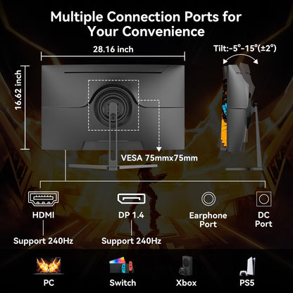 Monitor Curvo SANSUI 32" 240Hz Full HD Gamer