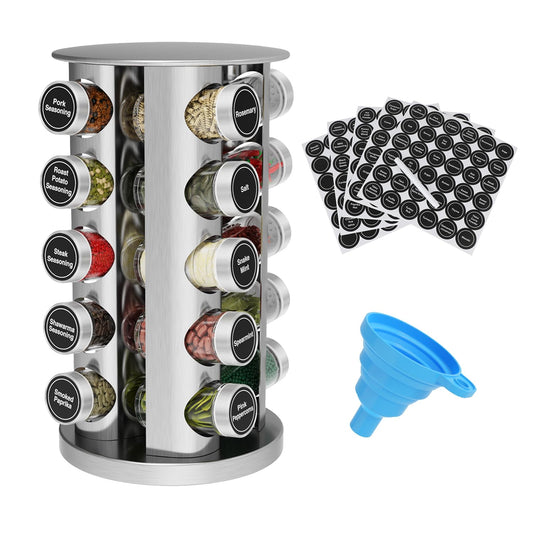Especiero Giratorio Daiumulti de Acero Inoxidable – 20 Frascos
