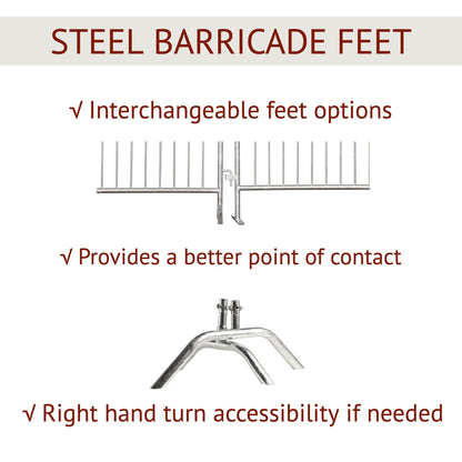 Trafford Industrial Angry Bull Barricades Metal Interlocking Steel Barricade (6.5 Ft. Economy, Light Weight & Pre-Galvanized, Flat Feet, Zinc Coated Steel, Set of 20)
