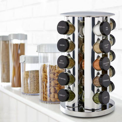 Kamenstein Spice Rack Giratorio de Acero Inoxidable con 20 Especias