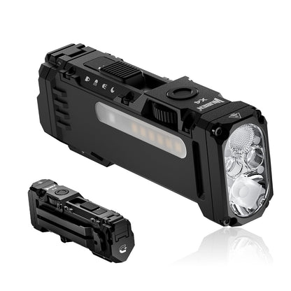 WUBEN X4 EDC Rechargeable Flashlight with RGB Light, 1500 Lumens Mini Flashlight with Tactical Switch and Magnetic, IP68 Portable Pocket Clip USB C Flash Light for Camping, Checking, Emergencies