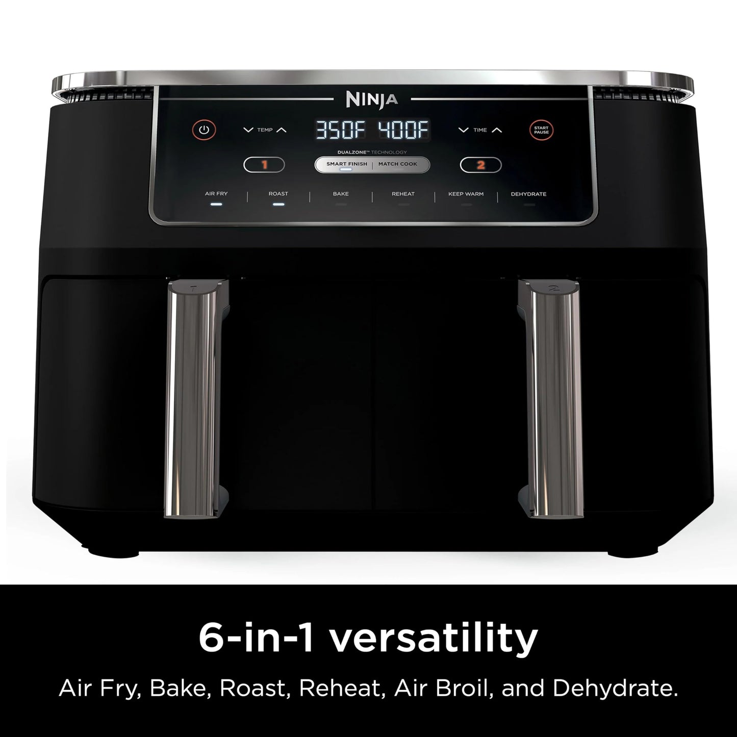 Freidora de aire Ninja DualZone XL 10 QT – Negra