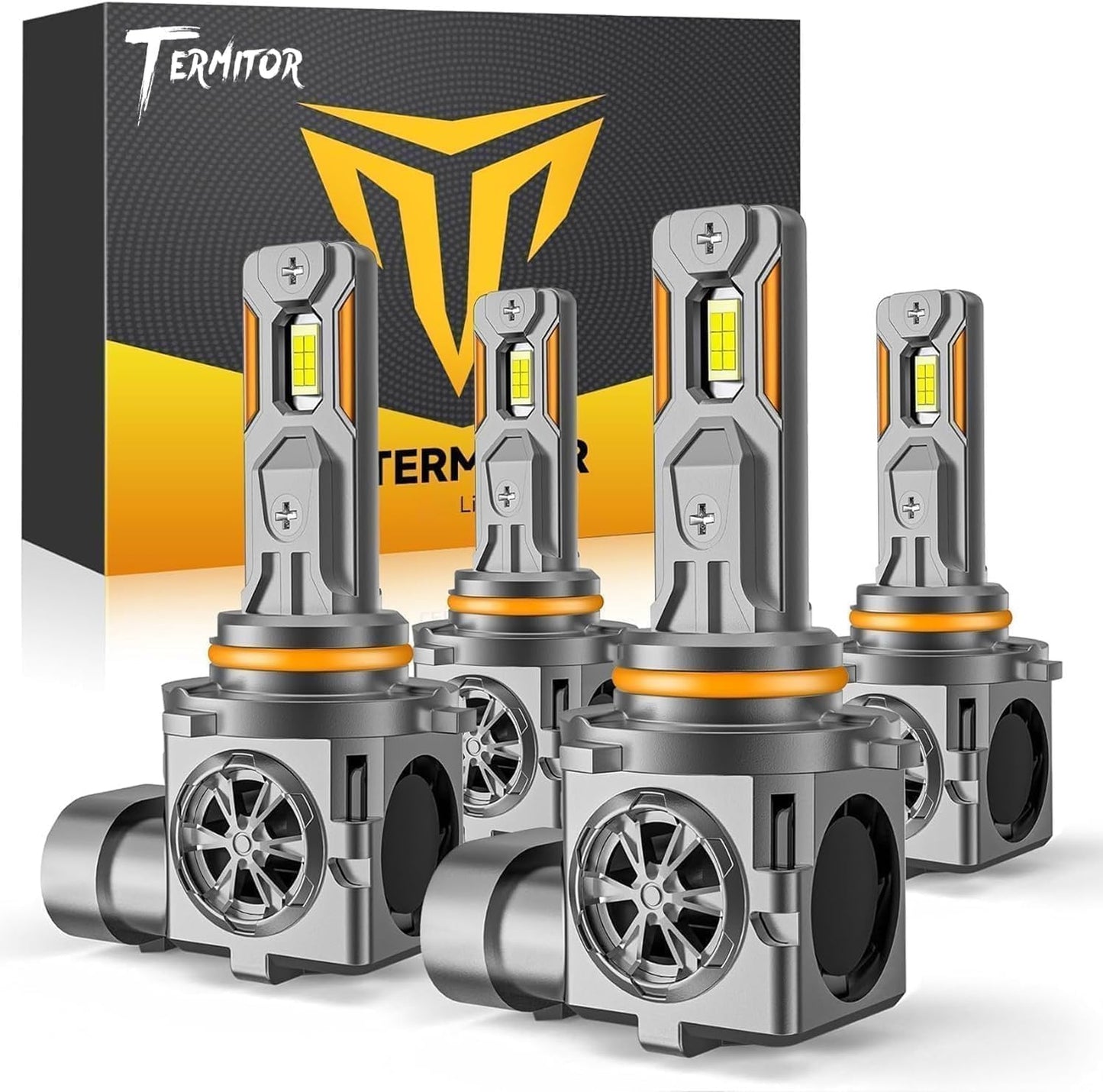 Termitor Latest 9005 9006 LED Bulbs, 110,000LM Brightness, 85000+ Hours Long Service Life, 6500K Cool White, Real 1:1 Halogen Size 9005/HB3 9006/HB4 HID Fog Lights, 3 Mins Plug N Play, Pack of 2