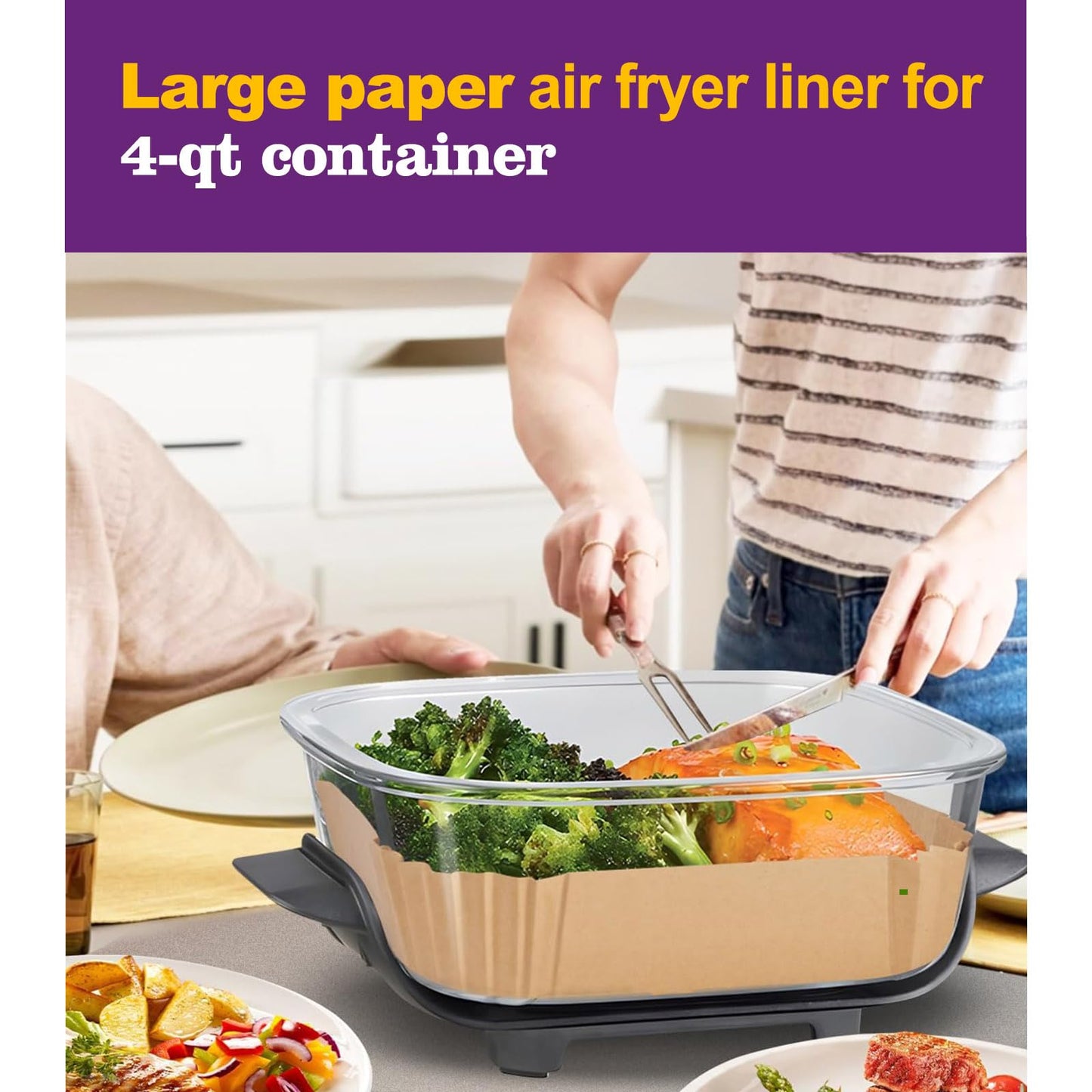 Air Fryer Liners Disposable for Ninja Crispi, 260 PCS Ninja Crispi Air Fryer Accessories for Ninja Crispy Glass Container, Ninja Crispi Accessories for 4 QT & 6 Cup Ninja Crispy Air Fryer