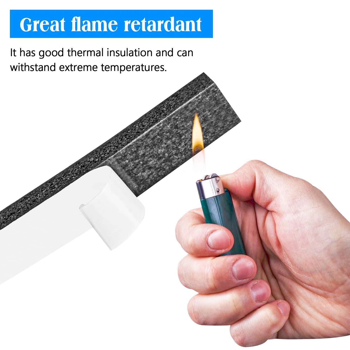 Foam Strips with Adhesive, 2 Inch Wide X 1/2 Inch Thick, Neoprene Weather Stripping High Density Foam Closed Cell Tape Seal for Doors and Windows Insulation, Total 6.5 Feet Long