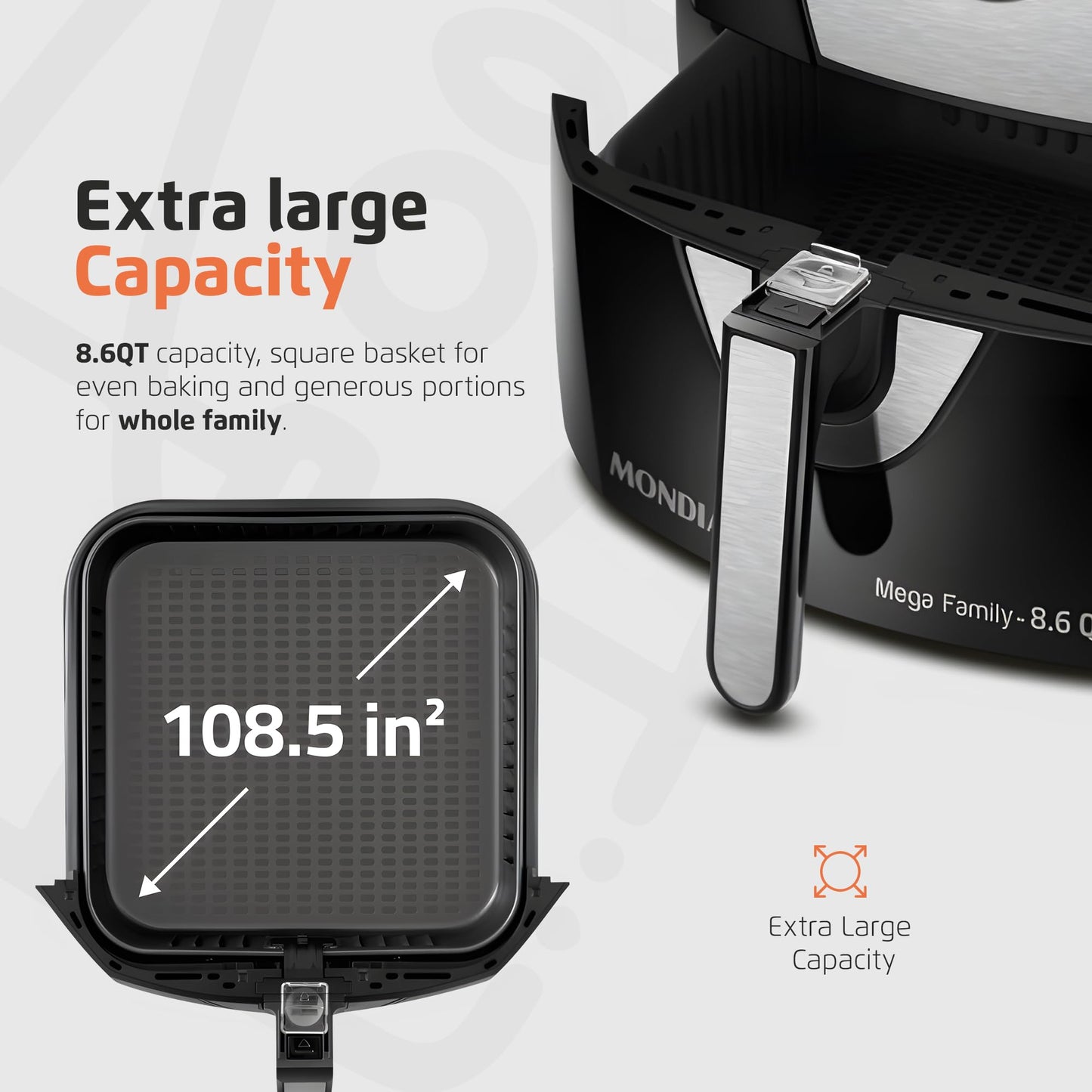 Freidora de aire Mondial 8.6 QT – Negra