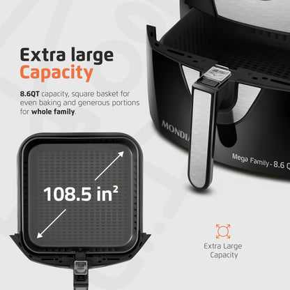 Freidora de aire Mondial 8.6 QT – Negra