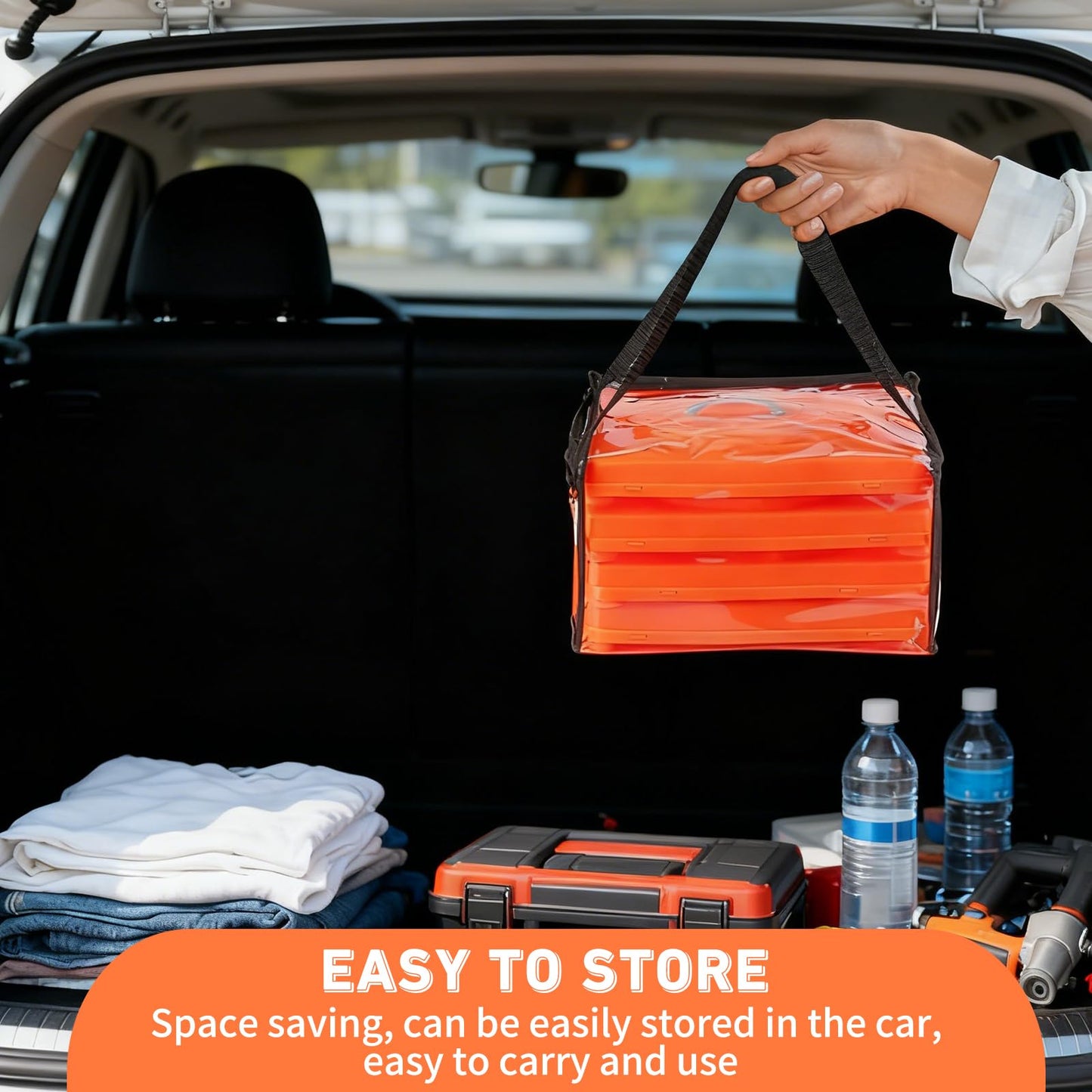 4 PCS Traffic Cones,Collapsible Traffic Safety Cones,Multi Purpose Pop-up Cones with Reflective Collar, for Road Parking, Driving Practice, Parking Lot,Road Risk Avoidance Tips (18 in)