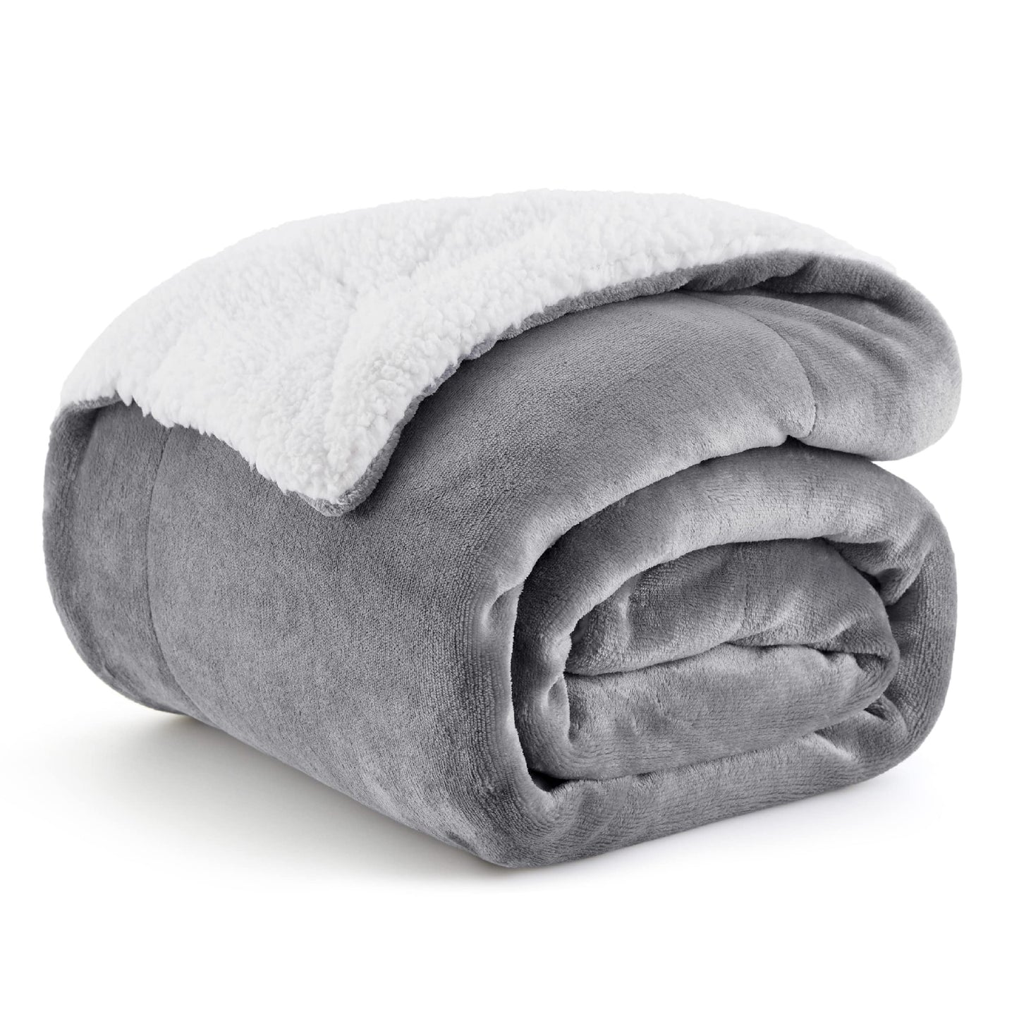 Manta Bedsure Sherpa Fleece Reversible – Gris
