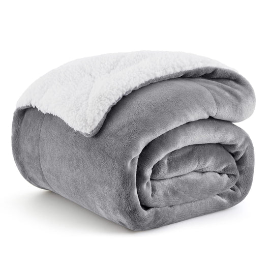 Manta Bedsure Sherpa Fleece Reversible – Gris