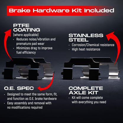 R1 Concepts Front and Rear Brake Kit For 2005-2021 Chrysler 300, 2009-2020 Dodge Challenger| Drilled Slotted Brake Rotors| Ceramic Brake Pads and Rotors Kit| Hardware included