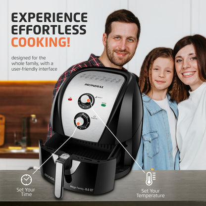 Freidora de aire Mondial 8.6 QT – Negra
