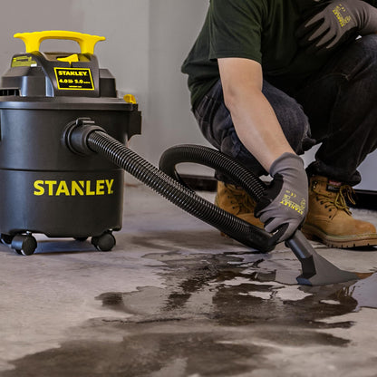 STANLEY Shop Vac SL18115P, 5 Gallon Peak 4 Horsepower Wet Dry Vacuums, Blower 3 in 1 Functions 15 Feet Cleaning Range for Garage, Carpet Clean, Shop Cleaning, Car Detailing with Attachments