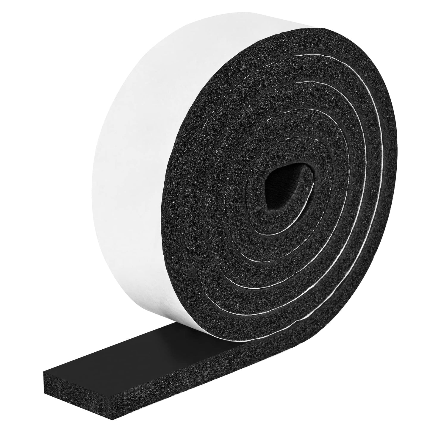 Foam Strips with Adhesive, 2 Inch Wide X 1/2 Inch Thick, Neoprene Weather Stripping High Density Foam Closed Cell Tape Seal for Doors and Windows Insulation, Total 6.5 Feet Long