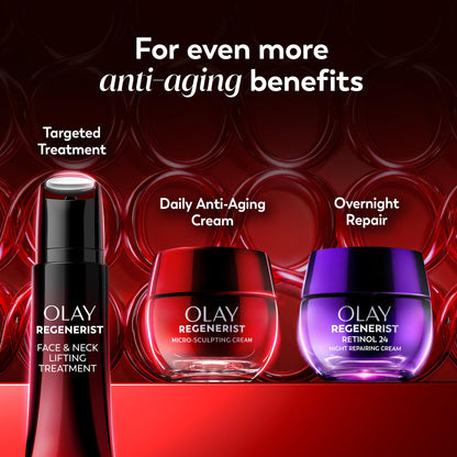 Olay Face Moisturizer, Regenerist Micro-Sculpting Cream for Women, Fragrance-Free - Anti-Aging, Anti-Wrinkle, Firming Skin Care - Triple Collagen Cream, Peptide, Hyaluronic Acid, Niacinamide, 1.7oz