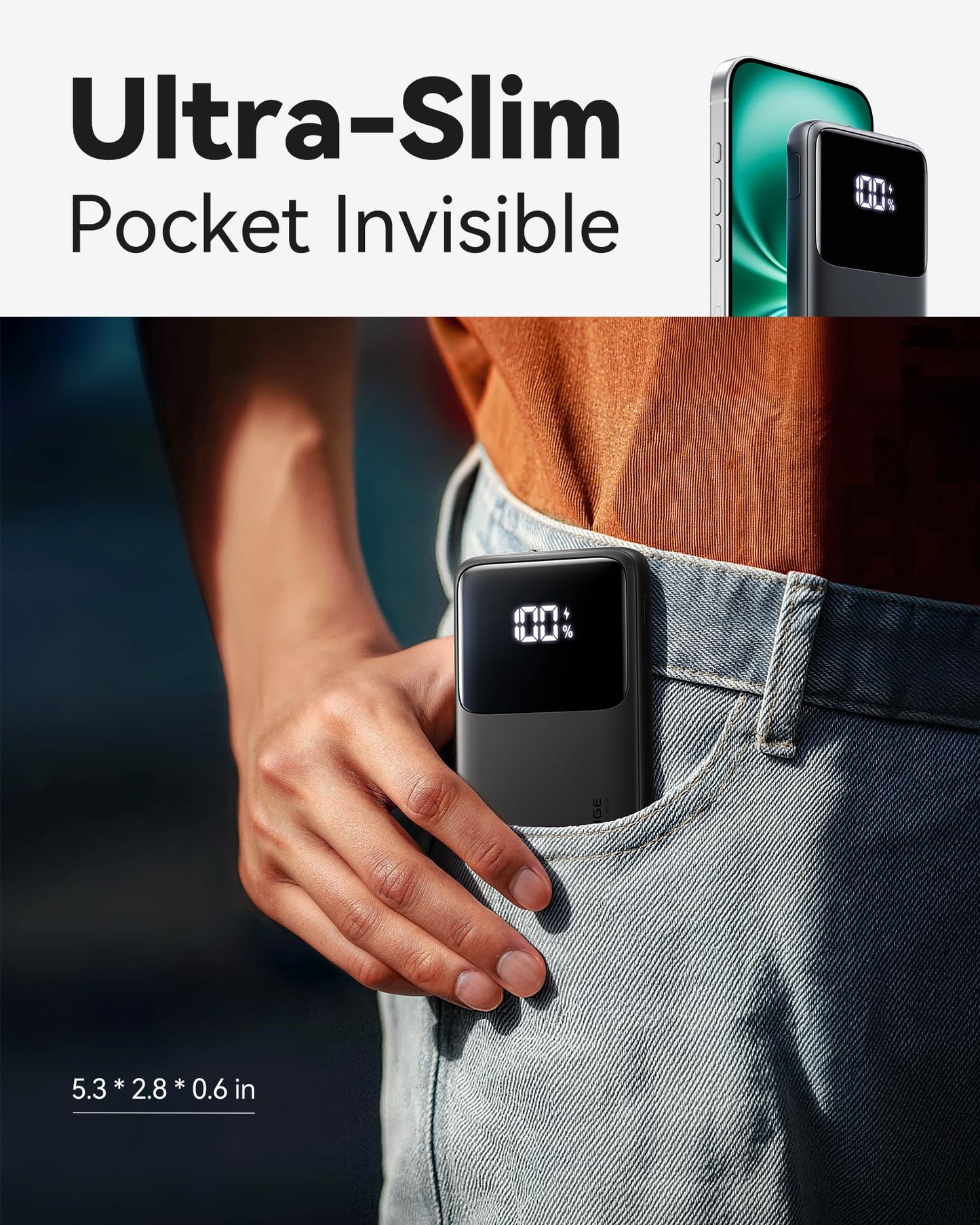 INIU Portable Charger, Slimmest Fast Charging 10000mAh USB C in/Out Power Bank, 22.5W PD3.0 QC4+ Battery Pack, Portable Phone Charger for iPhone 16 15 14 13 12 Pro Samsung S22 S21 Google AirPods iPad