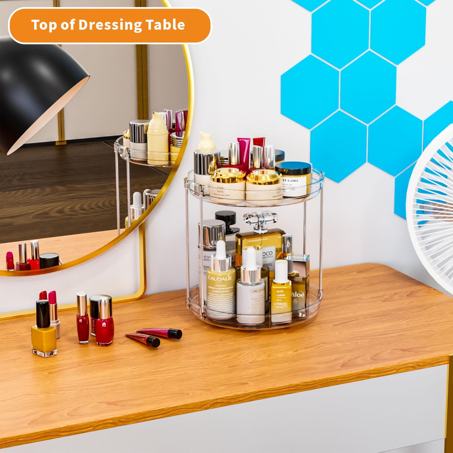 Organizador Giratorio SuoXing Lazy Susan Doble – Transparente