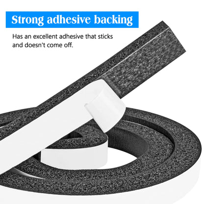 Foam Strips with Adhesive, 2 Inch Wide X 1/2 Inch Thick, Neoprene Weather Stripping High Density Foam Closed Cell Tape Seal for Doors and Windows Insulation, Total 6.5 Feet Long