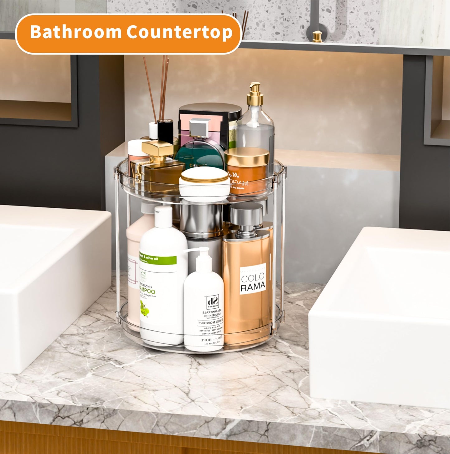 Organizador Giratorio SuoXing Lazy Susan Doble – Transparente