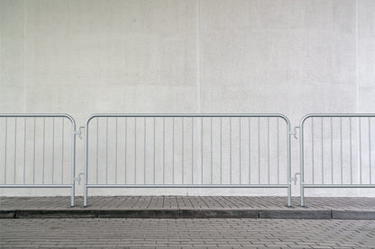 Trafford Industrial Angry Bull Barricades Metal Interlocking Steel Barricade (6.5 Ft. Economy, Light Weight & Pre-Galvanized, Flat Feet, Zinc Coated Steel, Set of 20)