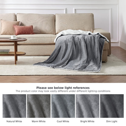 Manta Bedsure Sherpa Fleece Reversible – Gris