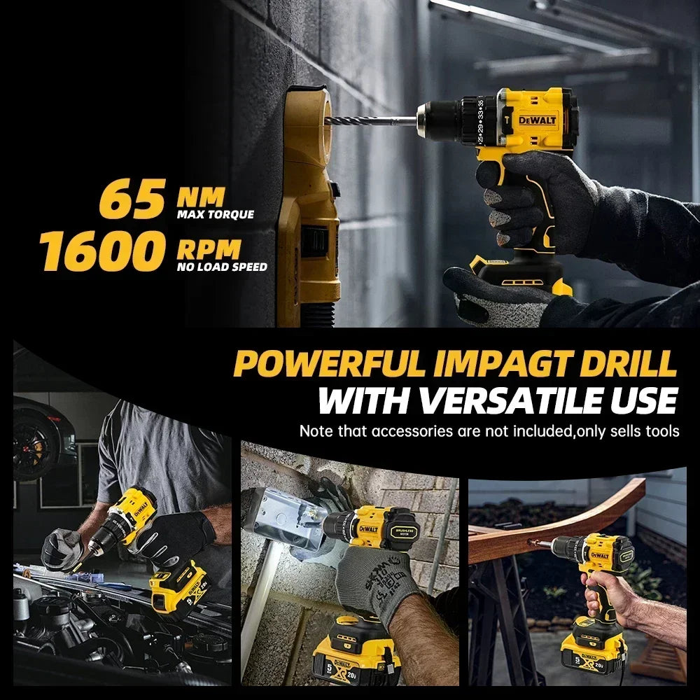 Taladro Inalámbrico DEWALT 20V – Kit Completo 3 Piezas